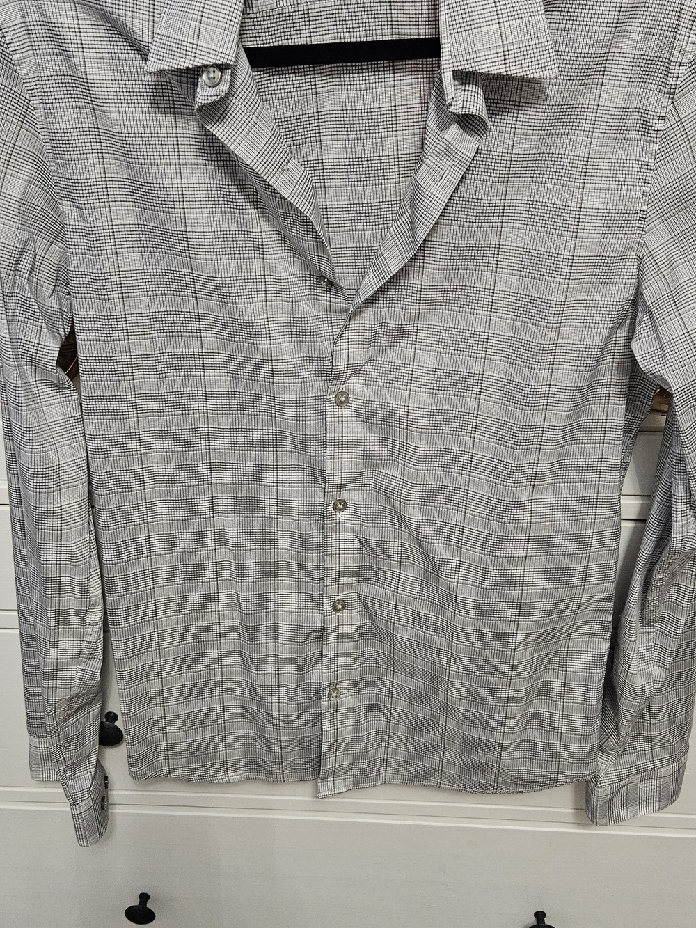 Calvin Klein Men's Gray Plaid Dress Shirt